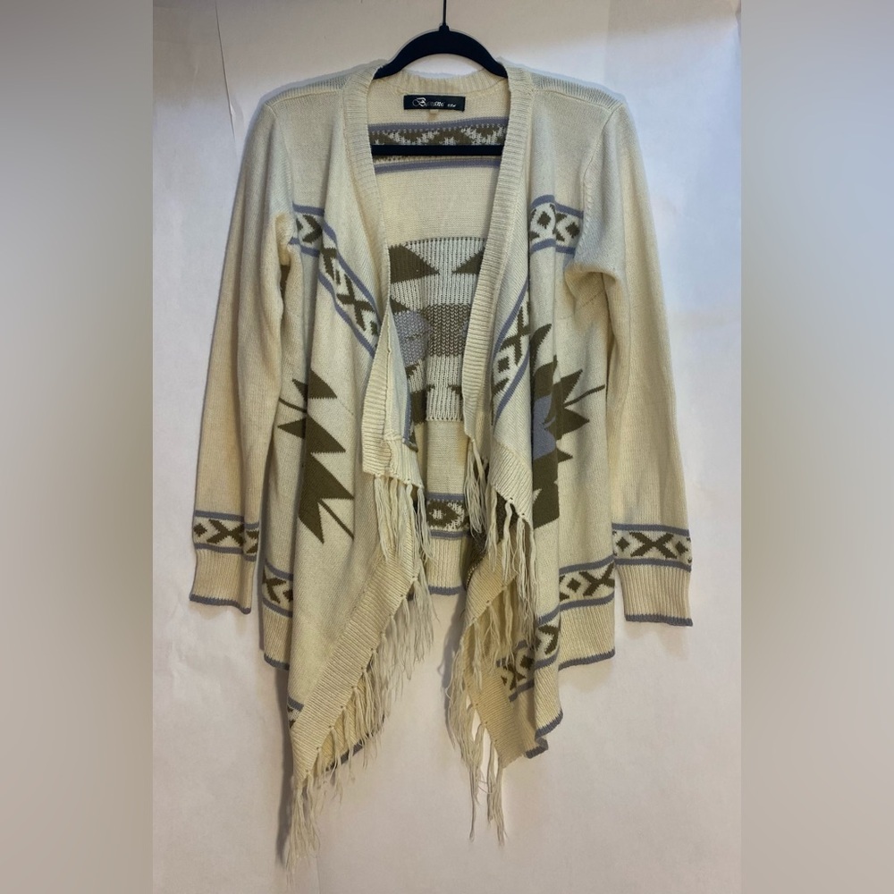 Banana USA Woman's Long Sleeve Sweater Cardigan Aztec Western Size Small‎